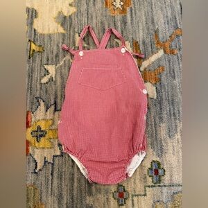 Sal And Pimenta Red White Gingham Bubble Sunsuit Romper Boy 2T